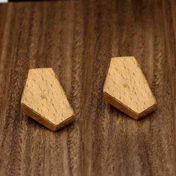 WOOD MEATAL EARRING 